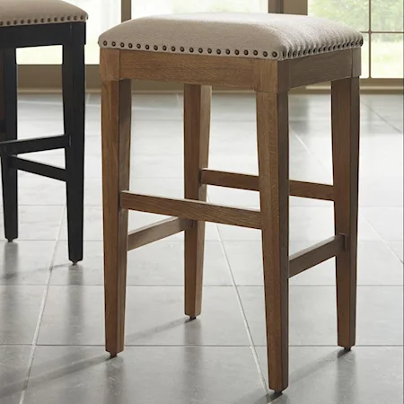 Transitional Bistro Table Stool with Performance Fabric Upholstery